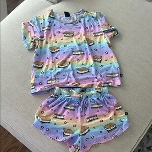 Colorful Kids Pajama Set with S'mores Print